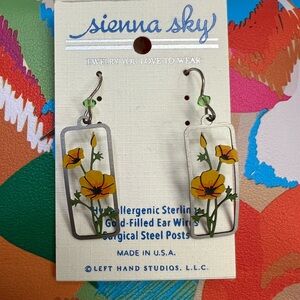 New California poppy earrings